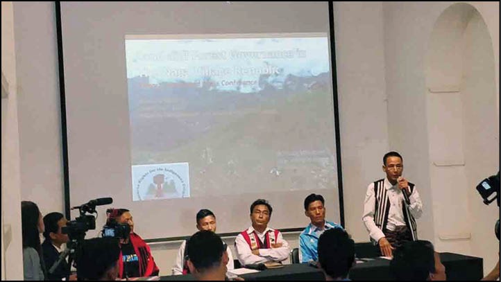 Community representatives from Layshi Township in a panel discussion held in Yangon, Myanmar, on Land and Forest governance in the Naga Village Republic on February 27. (Morung Photo)
