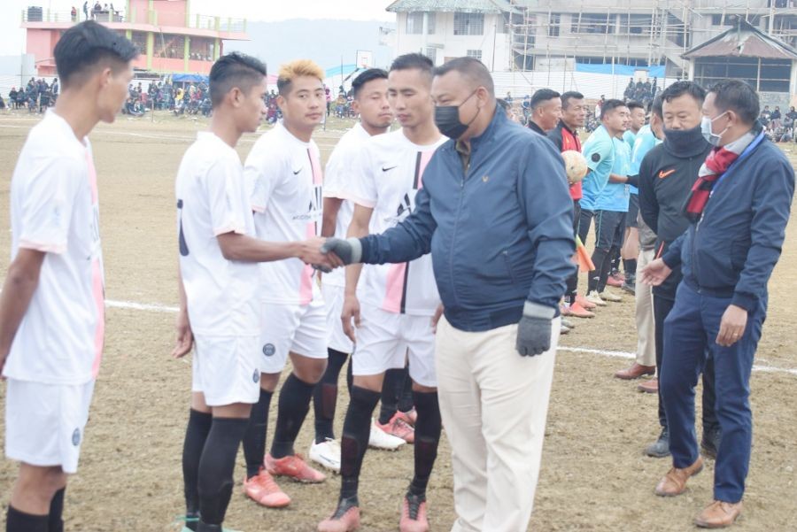Match Patron of the day Ahkiti, UBSI being introduced to the players.