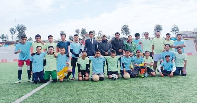 Zashekho Hibo with students of Kohima Bible College during the 52nd annual sports meet at Indira Gandhi Stadium, Kohima from February 10-12.