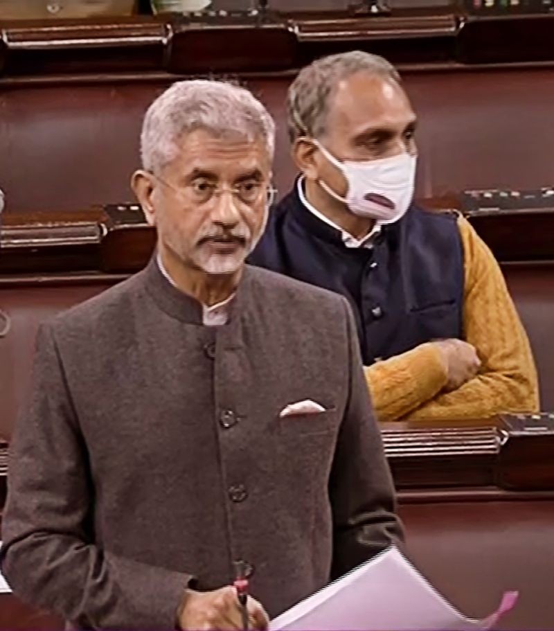 External Affairs Minister S Jaishankar speaks in the Rajya Sabha during Budget Session of Parliament, in New Delhi on February 3, 2022. (PTI File Photo)