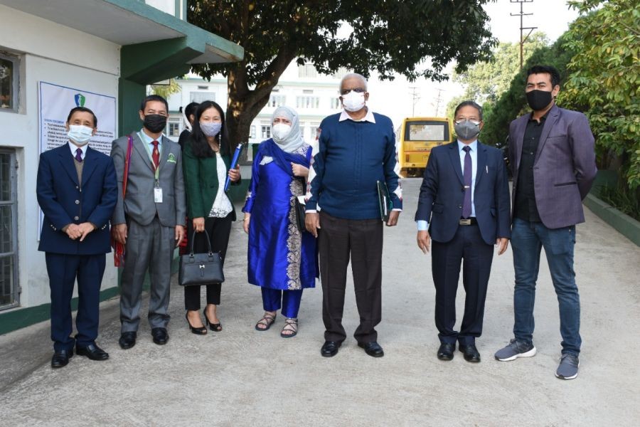 NAAC Peer Team Members with the Principal, IQAC co-coordinator and Chairman of the College.