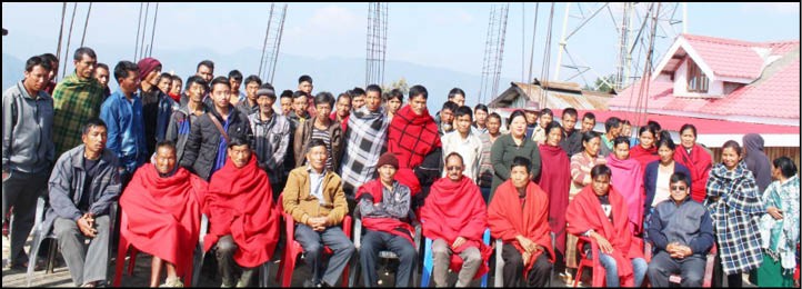 Village council chairman, chairman Village Development Block, Gaon boras and leaders of different organization in Kuthur Village on February 24 during the launch of PM Kisan Samman Nidhi Scheme on February 24. (Photo Courtesy: KVK, Tuensang)