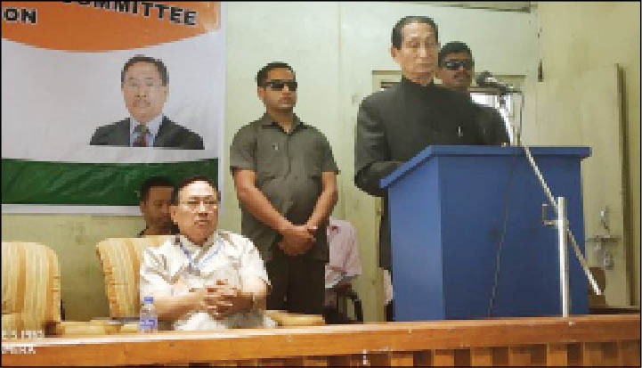 Dr. SC Jamir speaking at the general session of NPCC in Kohima on June 7. (Morung Photo)