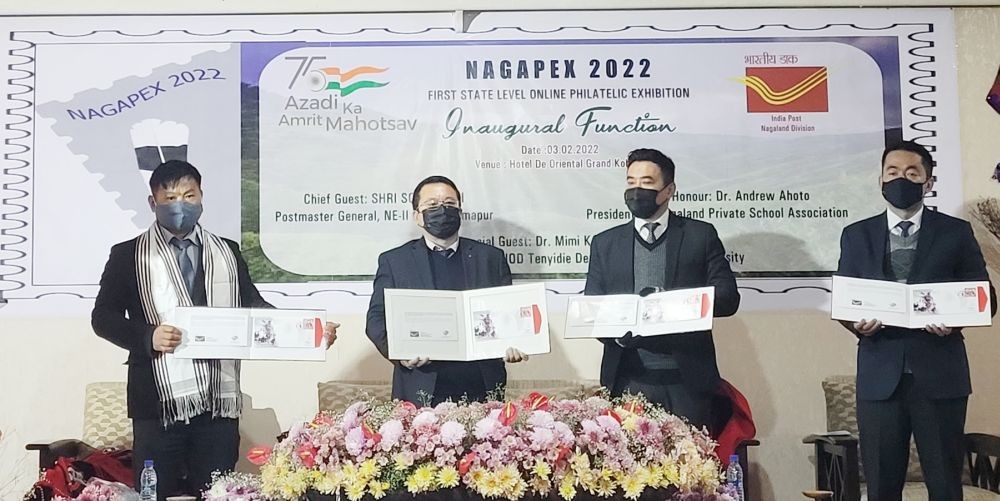 Som Kamei and others releases Special Cover on Sekrenyi Festival during Nagapex 2022 in Kohima on February 3. (Morung Photo)