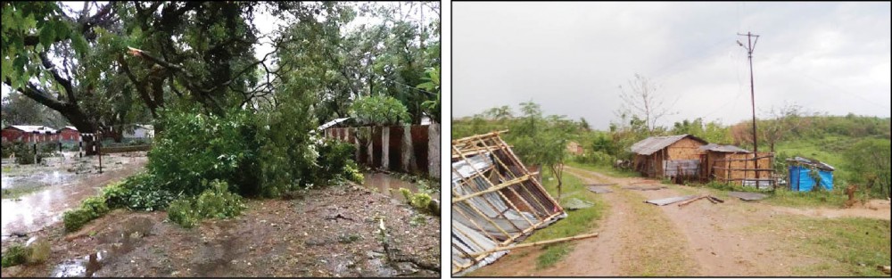 Photos of damages caused by Monday evening heavy rainstorm in several parts of Nagaland.