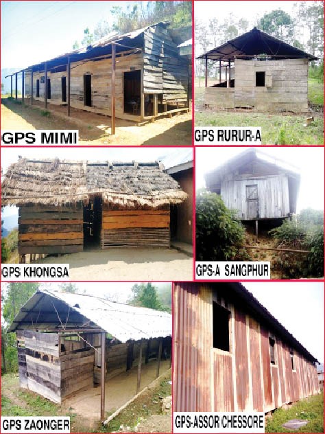 Condition of school buildings in the Yimchungrü areas (Photos Courtesy: YAA)