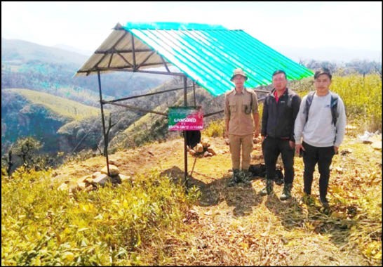 Forest department officials from Kohima and Kigwema village volunteers near the view point at Mount Japfu range on June 3. (DIPR Photo)