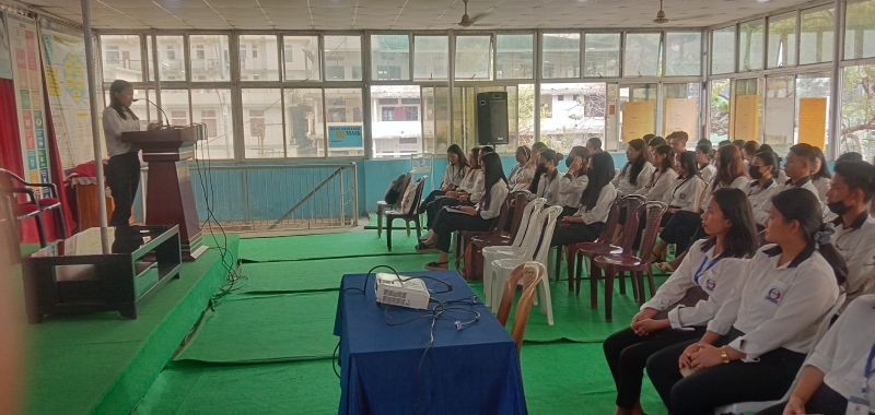 Kivitoli Achumi addressing the gathering during the World Tuberculosis Day at NEISSR on March 24.