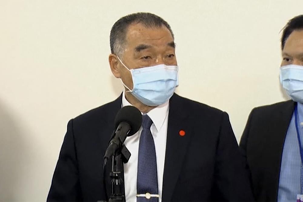 In this image made from video, Taiwan's Defense Minister Chiu Kuo-cheng speaks in Taipei, Taiwan, Thursday, March 10, 2022. A conflict with China, which threatens to invade Taiwan, would be a disaster for all sides regardless of the outcome, the island's defense minister said Thursday. (EBC via AP)