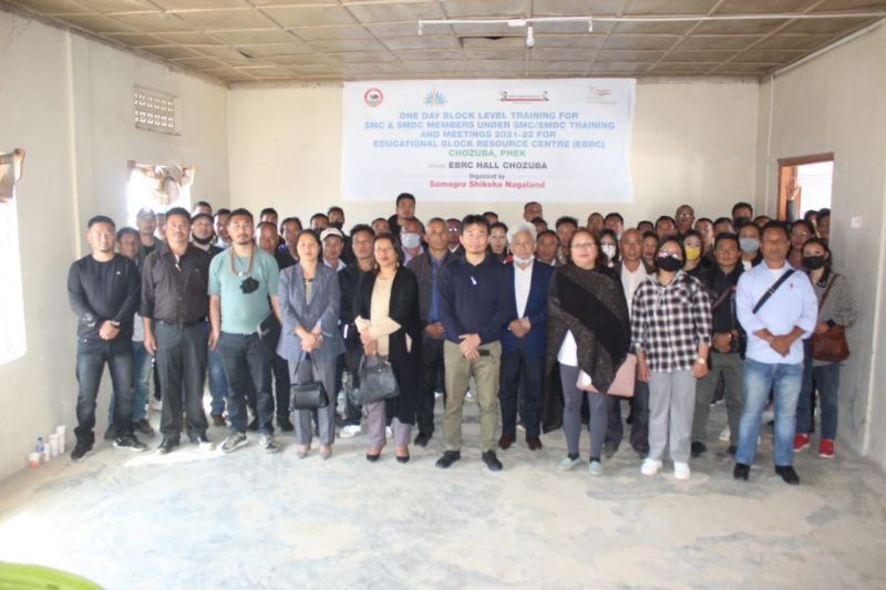 Dignitaries and participants of block level SMC, SMDC training in Phek district.