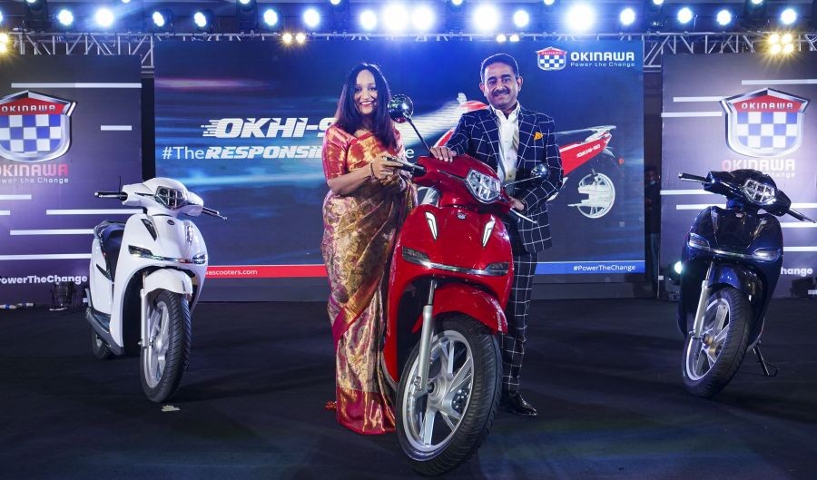 New Delhi: Okinawa Autotech launches OKHI-90 electric scooter in New Delhi, Thursday, March 24, 2022. (PTI Photo)