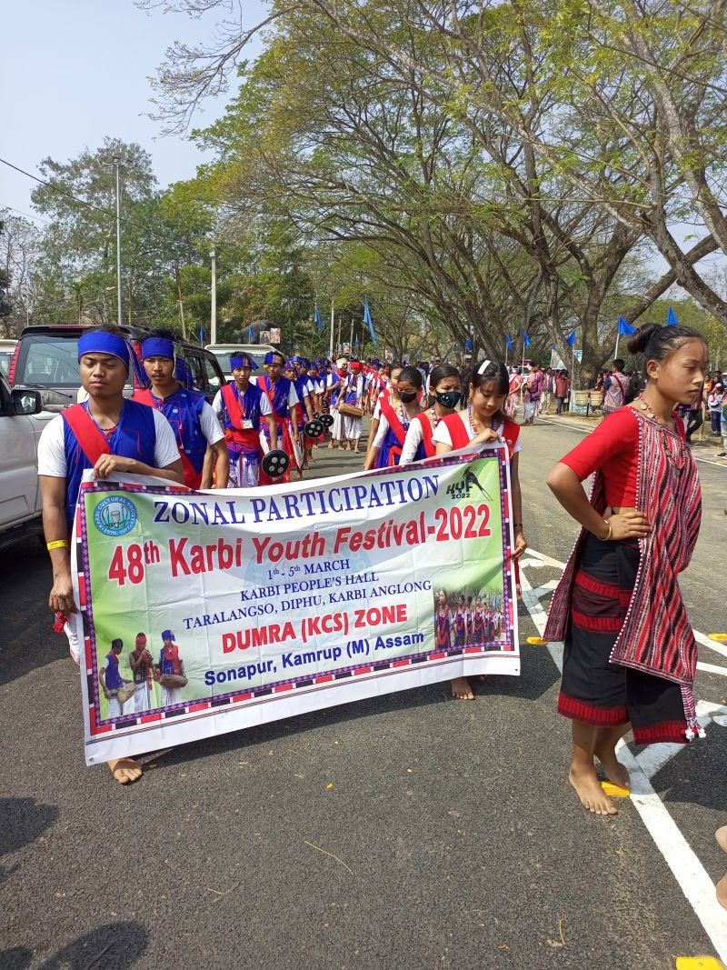 Cultural procession during the inaugural day of five-day 48th edition of the Karbi Youth Festival, considered the oldest ethnic festival of North-East on March 2. (Morung Photo)