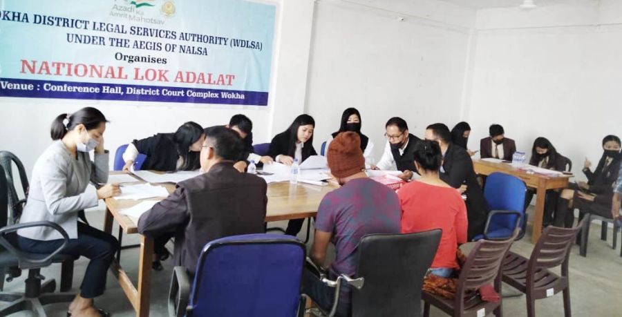 District Legal Services Authorities under the aegis of the Nagaland State Legal Services Authority conducted the 4th Quarter National Lok Adalat (Peoples Court) 2021-22 across the State on March 12. (Photo Courtesy: NSLSA)