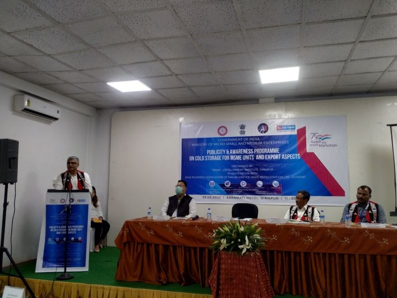 Venugopal, Director of NIT, Nagaland speaking during the event held at Hotel Saramati on March 25. (Morung Photo)