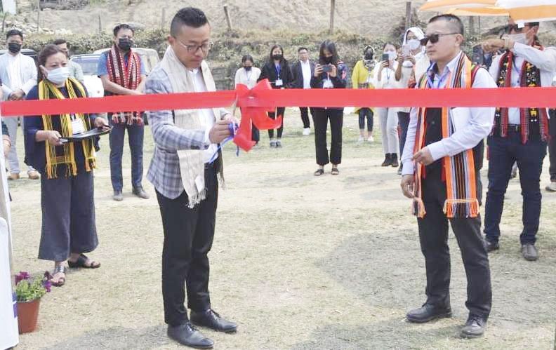 Dr Riku Khutso during the District Handloom Expo at Pfutsero Town.