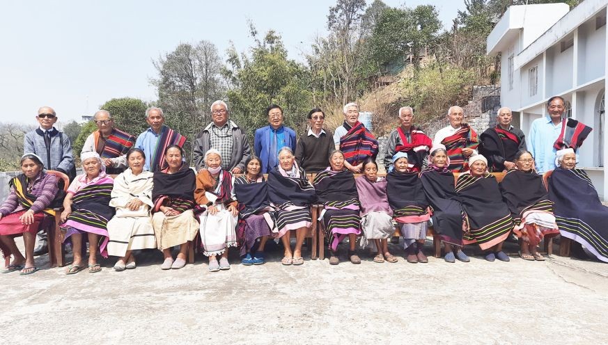 The 80 years old and above members of Jakhama Baptist Church posed for photograph on March 20.