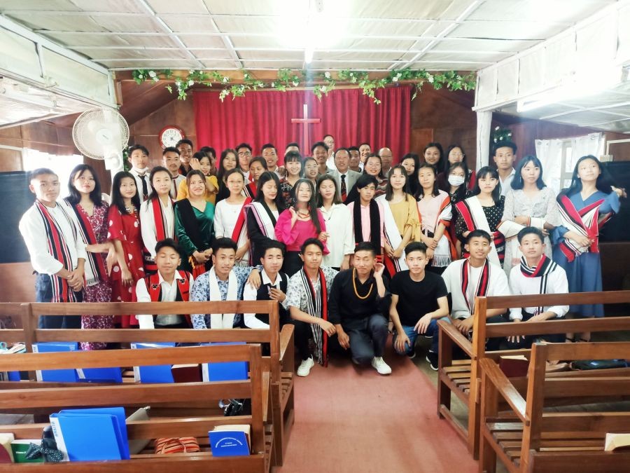 Zeliangrong Prayer Fellowship team from Kohima Science College Jotsoma with KLBC elders on March 20.