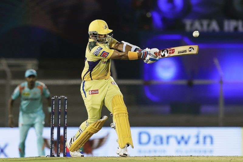 Robin Uthappa of the Chennai Super Kings plays a shot during match 7 of the Indian Premier League 2022 cricket tournament between the Lucknow Super Giants and the Chennai Super Kings, at the Brabourne Stadium in Mumbai on March 31, 2022. (PTI Photo)