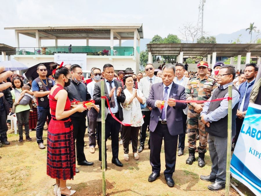 Justice Songkhupchung Serto inaugurating the mini legal camp held at public ground on April 23. (Morung Photo)