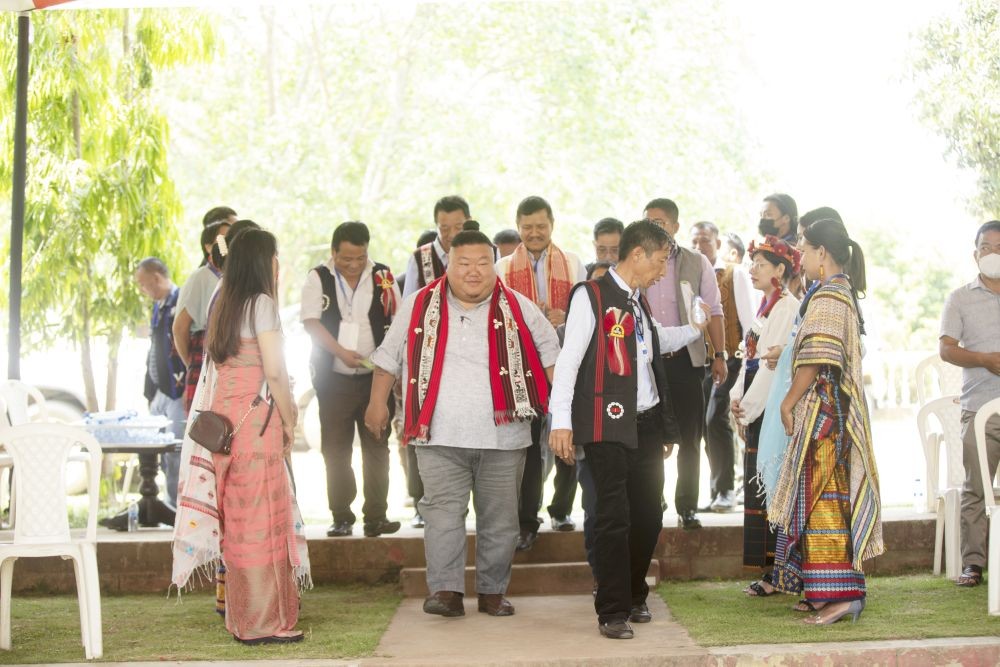 Special guest Minister Temjen Imna Along arriving at the 2nd General Conference at NEZCC Stone Park on April 29.