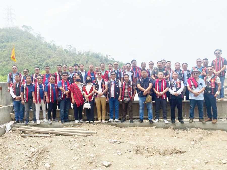 The team during the joint physical verification of the Foothill Road connectivity from Niuland to Doyang Bridge on April 23.