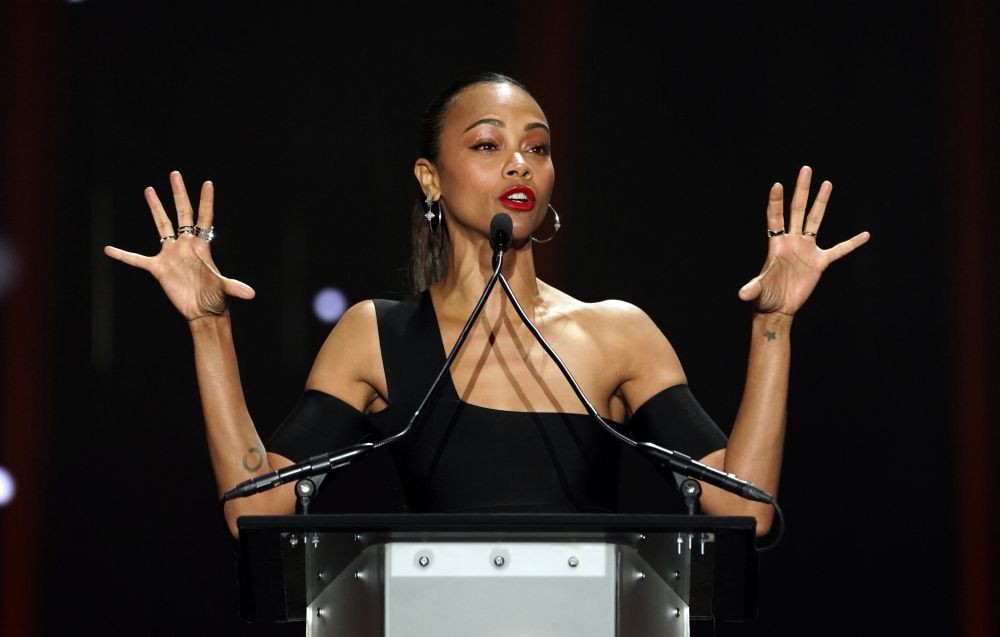 Las Vegas: Actor Zoe Saldana accepts the Star of the Year award during the Big Screen Achievement Awards at CinemaCon 2022 at Caesars Palace, Thursday, April 28, 2022, in Las Vegas. AP/PTI Photo