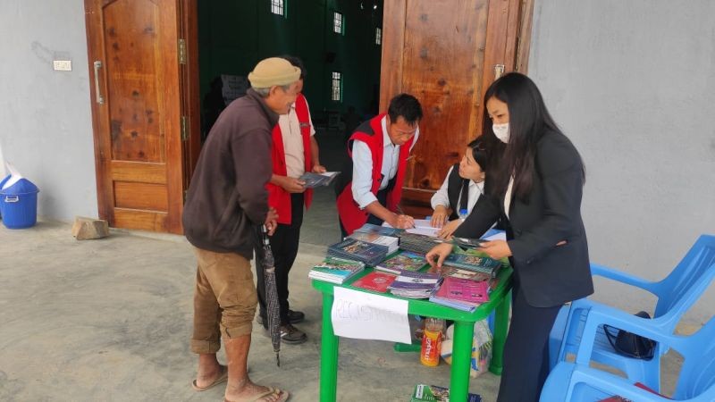 Beneficiaries availing the services of the mini legal camp in Kohima on April 23.