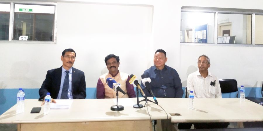 Dr Sam Paul (2nd from left) along with the members of NCC and EBC during the press conference on April 22. (Morung Photo)