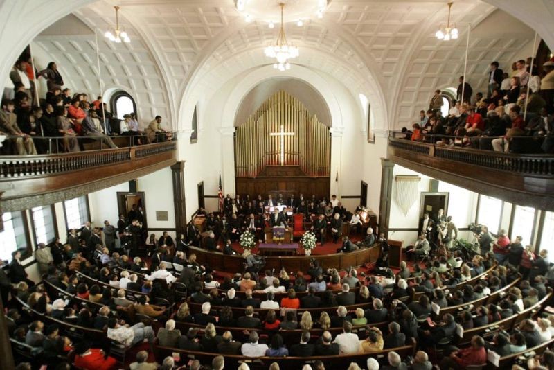 Then-Democratic presidential candidate Sen. Barack Obama, D-Ill., speaks at Brown Chapel AME Church in Selma, Ala., on March 4, 2007. The church tops the 2022 list of the nation's most endangered historic places, according to the National Trust for Historic Preservation. (AP File Photo)