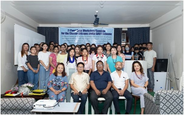 Officials and participants during the two-day workshop for cluster artisans under AHVY Schemes held at Padumpukhuri, Dimapur.
