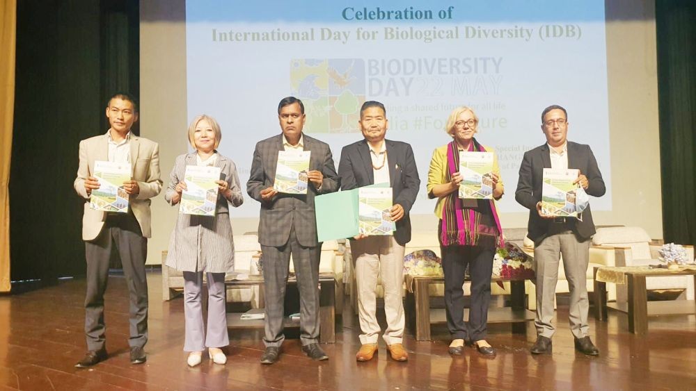 Nagaland Minister, Yollow Konyak and other dignitaries during the launch of the Revised Nagaland State Biodiversity Strategy Action Plan on May 20.