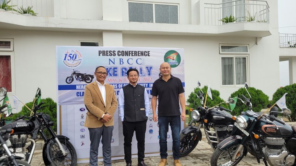 Rev Dr Zelhou Keyho, Dr Villo Naleo and Suhuto Chishi at the press conference in Kohima on May 24. (Morung Photo)