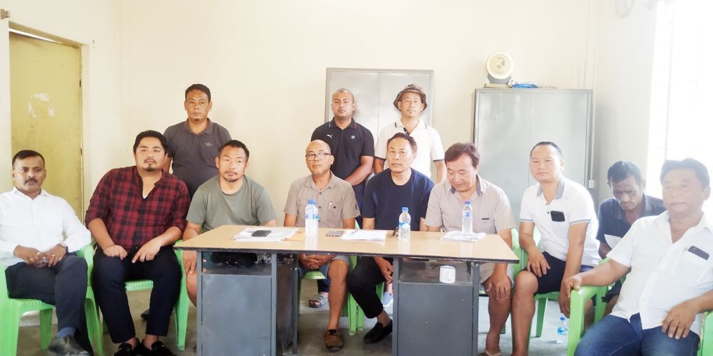 NPF Dimapur Divison and Central office party workers during the press conference at the office premises located in Landmark Colony on May 22. (Morung Photo)
