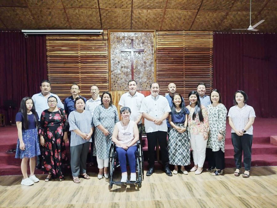 Diethono Nakhro with others during an awareness and sensitisation programme on disability and inclusive education held in Dimapur on May 23.