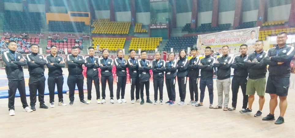 Nagaland team at All India Traditional Wrestling and Pankration Federation Cup 2022.