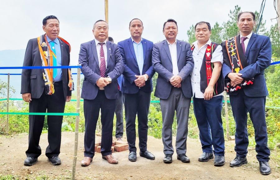 Neiba Kronu and others after hoisting TPO flag at the 21st general session of TPO at Purul Akutpa village on May 3. (Morung Photo)