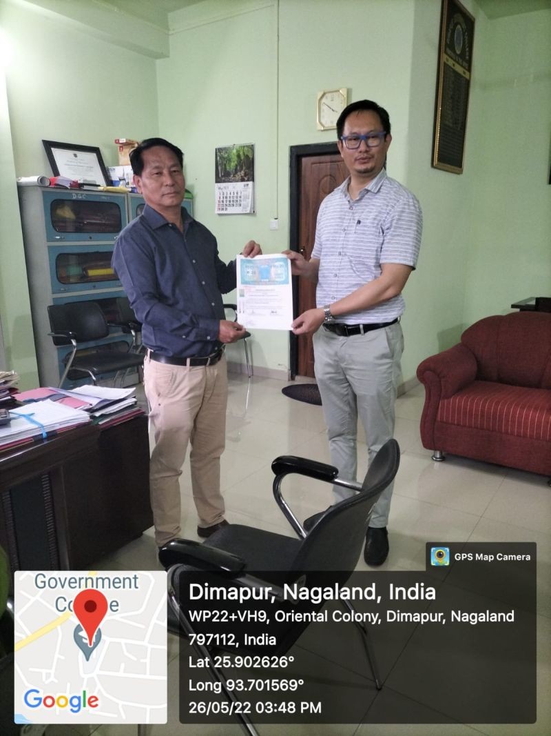 Dr M Libanthung Ngullie, Principal of DGC and Dr Lichumo Enie, Principal of Unity College during the signing of the MoU at Dimapur Government College on May 26. (Photo Courtesy: DGC)