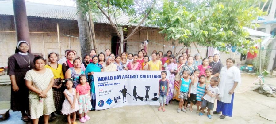 The Assisi Centre for Integrated Development jointly with NDWM Nagaland Region organised World Day against Child Labour in Naga gaon on June 12. Sr Pramila, in her address, explained that the day is commemorated annually for the purpose of creating awareness on child labour and its ill effects on the child. A total of 35 domestic workers were present. (Photo Courtesy: ACID)