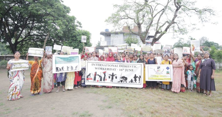 Section of the gatering during the celebration of International Domestic Workers day at Assisi centre, Dimapur on June 16. (Morung Photo)