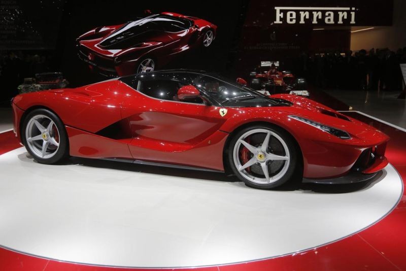 The new Ferrari, named LaFerrari, is presented during the first media day of the 83rd Geneva International Motor Show, Switzerland. (AP File Photo)