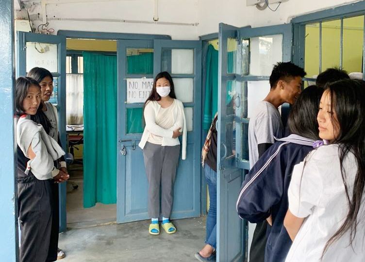 Beneficiaries outside a health centre for vaccination in Nagaland. (Photo Courtesy: Twitter)