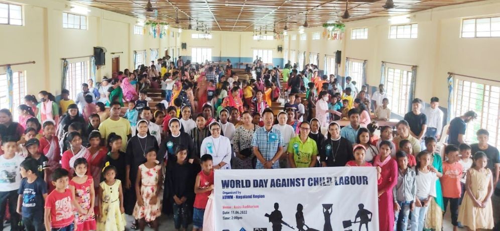 Participants of the programme to commemorate World Day against Child Labour at the Assisi auditorium.