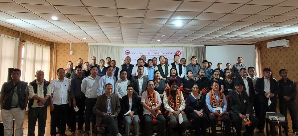 Caption: Principal Secretary, Health, Amardeep Singh Bhatia and others during the review of the Social Health Responsibility Campaign in Kohima held on June 9. (Morung Photo)