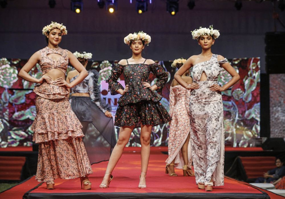 Ahmedabad: Models walks on the ramp  during Inter National Institute of Fashion Design (INIFD) fashion show in Ahmedabad, Saturday, June 4,2022. (PTI Photo)