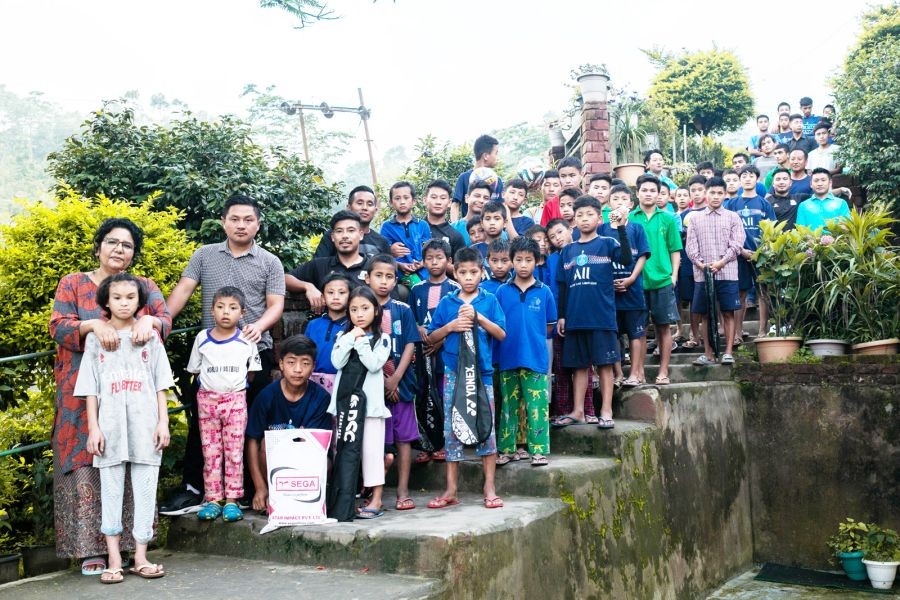 G-Sports FC team with children of Kohima orphanage and destitute home on June 2.
