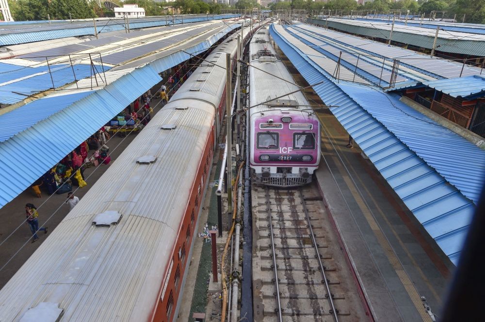 New Delhi: Passenger trains at New Delhi Railway Station, Thursday, June 16, 2022. Indian Railways decided to cancel 138 trains, change sourced station of 21 and short terminate 18 on Thursday, due to maintenance and operational reasons. (PTI Photo/Vijay Verma)