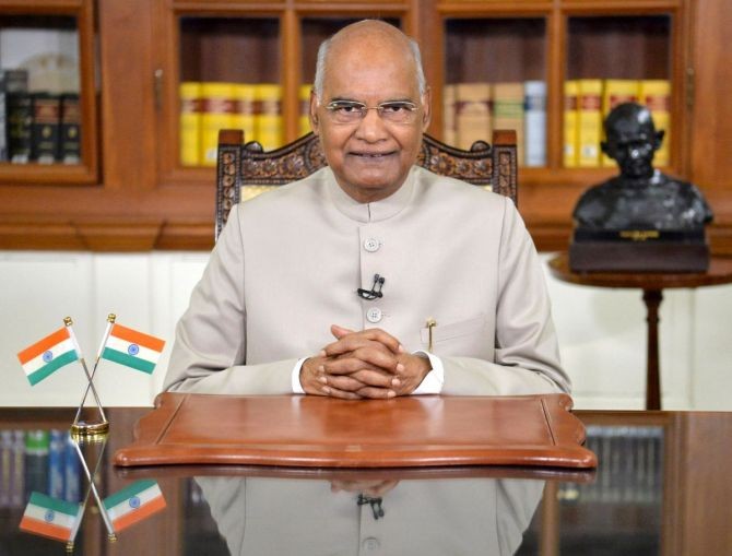 President Ram Nath Kovind. Photograph: @rashtrapatibhvn/Twitter