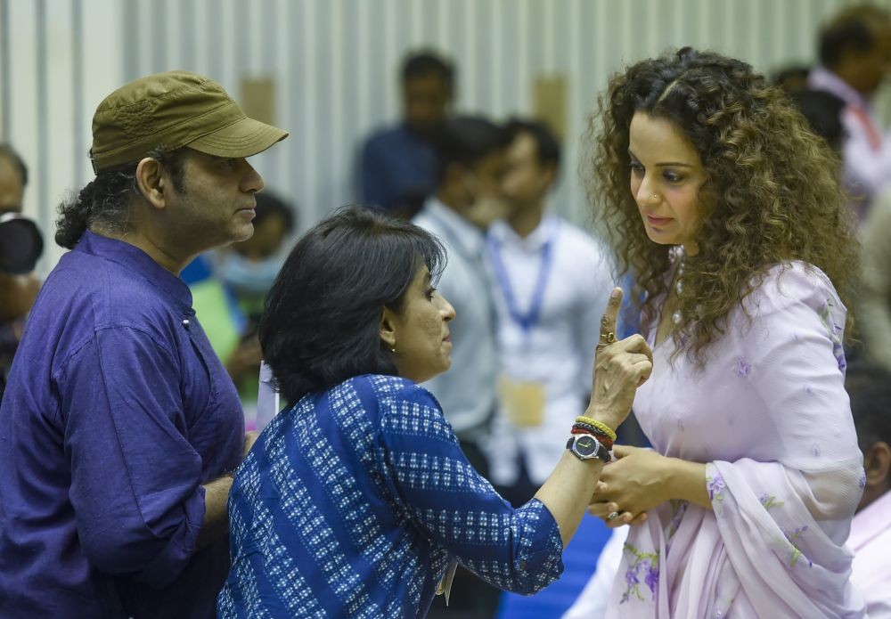New Delhi: Bollywood actress Kangana Ranuat attends a programme on ‘Save Soil Movement’, on the occasion of World Environment Day, at Vigyan Bhawan in New Delhi, Sunday, June 5, 2022. (PTI Photo/Arun Sharma)