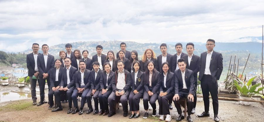 The participants along with teacher-in-charge of BCI Practical Papers, Asst Professor Kezhokhoto Savi during the conduct of moot court at Kohima Law College on June 17. (Photo Courtesy: KLC Media Cell)