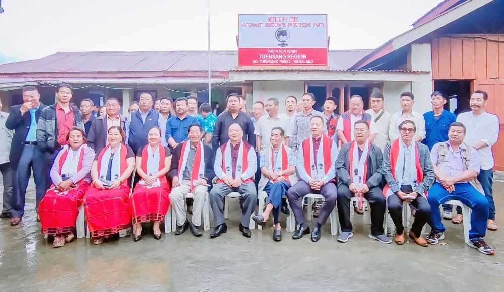 NDPP Tuensang Region officials with the three MLAs and others during the programme on June 3.